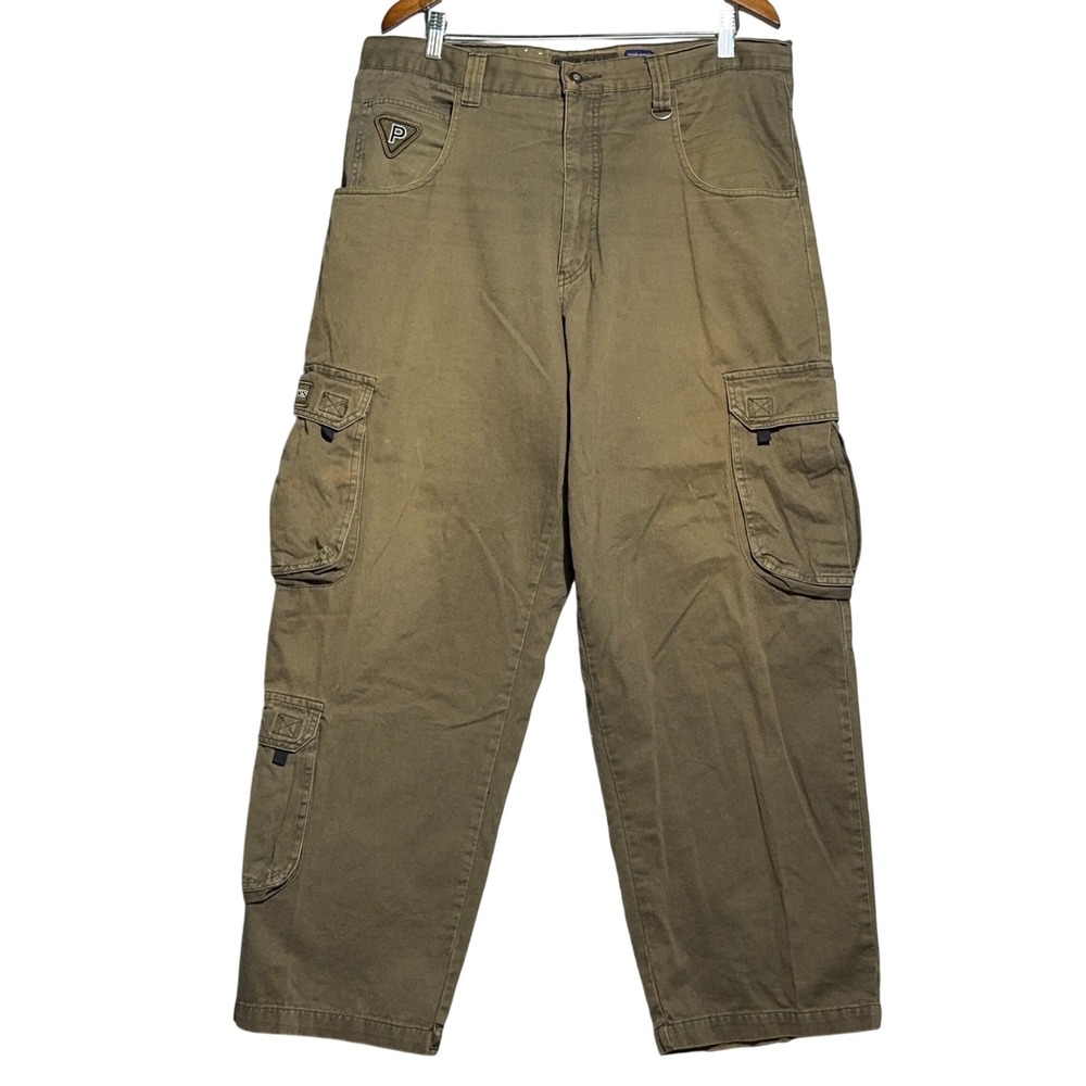 Paco Jeans Baggy‎ Y2K Cargo Pants Mens Size 36 Cotton Brown Skate Streetwear